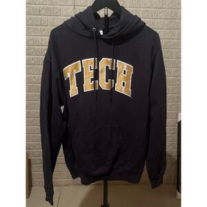 Champion TECH Hoodie Sweatshirt Pullover‎ Collegiate Black Gold Medium